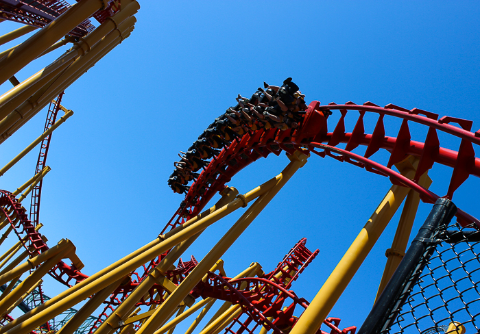 The Ednor L'attaque rollercoaster at La Ronde, Montreal, Quebec