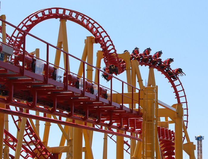 The Ednor L'attaque rollercoaster at La Ronde, Montreal, Quebec