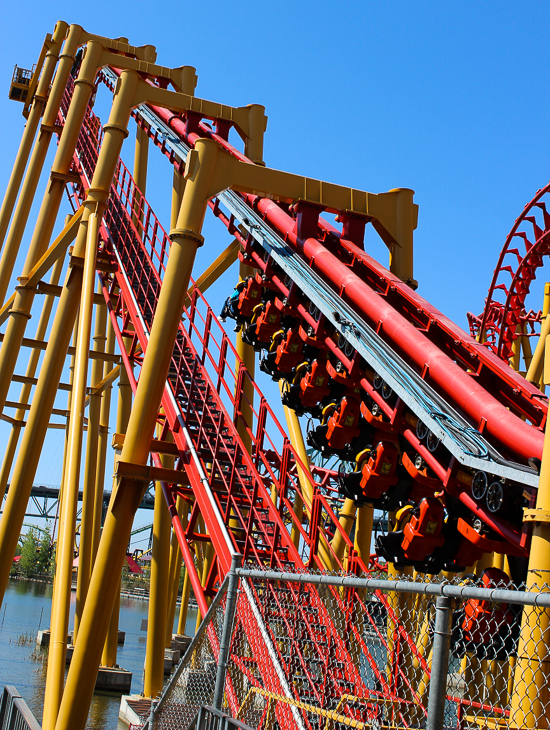 The Ednor L'attaque rollercoaster at La Ronde, Montreal, Quebec