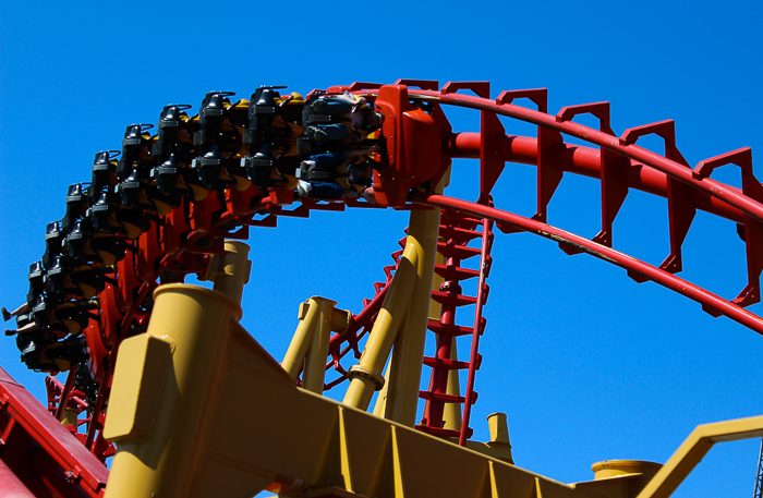 The Ednor L'attaque rollercoaster at La Ronde, Montreal, Quebec