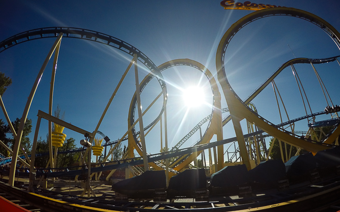 The Colossus The Fire Dragon Roller Coaster at Lagoon Amusement Park, Farmington, Utah