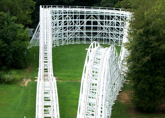 The Cannon Ball Rollercoaster at Lake Winnepesaukah, Rossville, Georgia
