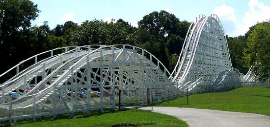 The Cannon Ball Rollercoaster at Lake Winnepesaukah, Rossville, Georgia