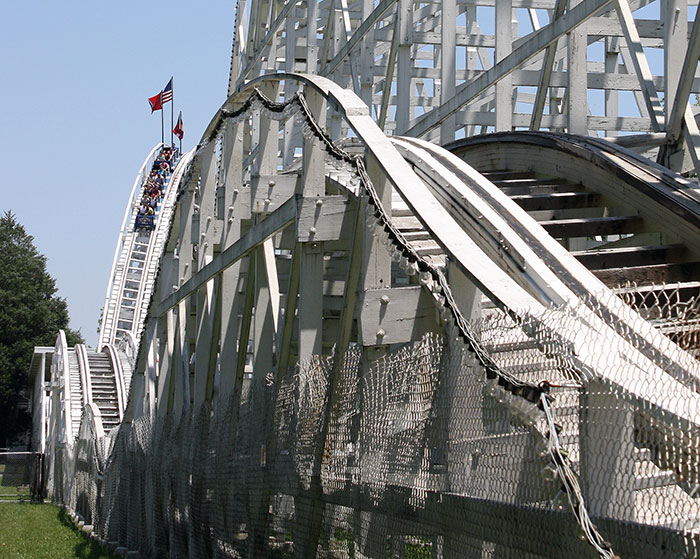 The Cannon Ball Roller Coaster at Lake Winnepesaukah Amusement Park, Rossville, Georgia