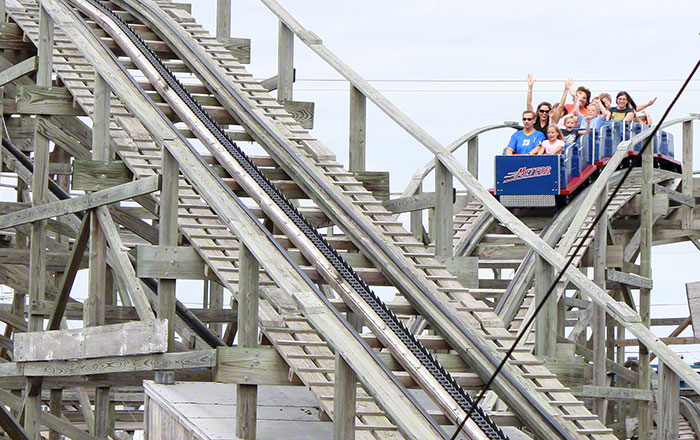 The Meteor Roller Coaster at Little Amerricka Amusement Park, Marshall, Wisconsin