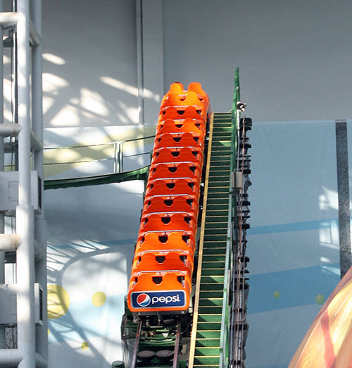 The Pepsi Orange Streak Rollercoaster at Nickelodeon Universe at the Mall of America, Bloomington, MN