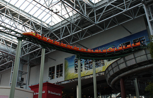 The Pepsi Orange Streak Rollercoaster at Nickelodeon Universe at the Mall of America, Bloomington, MN