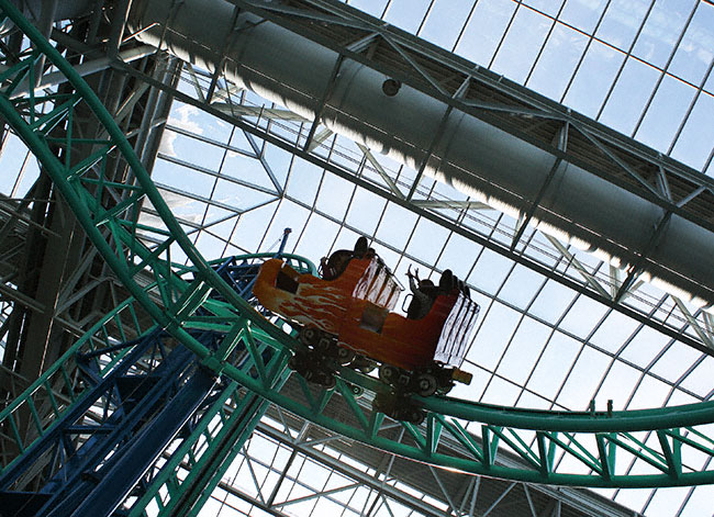 The Spongebob Squarepants Rock Bottom Plunge Rollercoaster at Nickelodeon Universe at the Mall of America, Bloomington, MN
