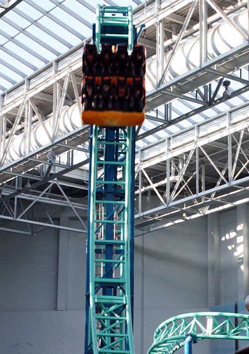 The Spongebob Squarepants Rock Bottom Plunge Rollercoaster at Nickelodeon Universe at the Mall of America, Bloomington, MN