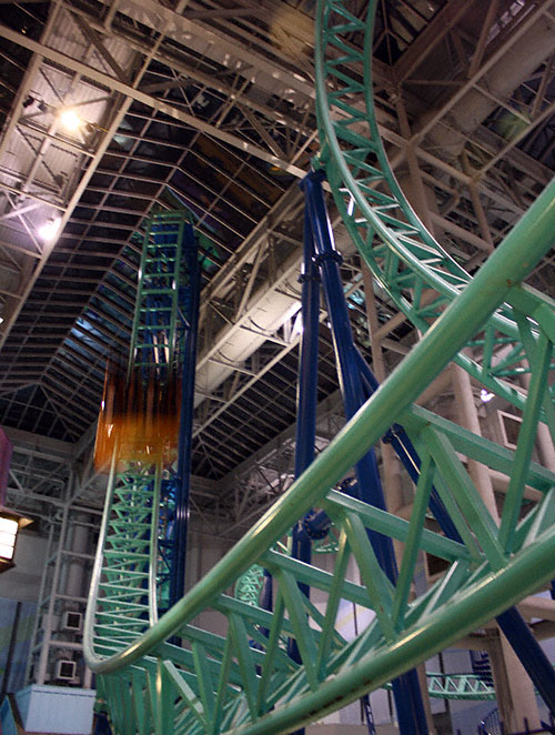 The Spongebob Squarepants Rock Bottom Plunge at Nickelodeon Universe at the Mall of America, Bloomington, MN
