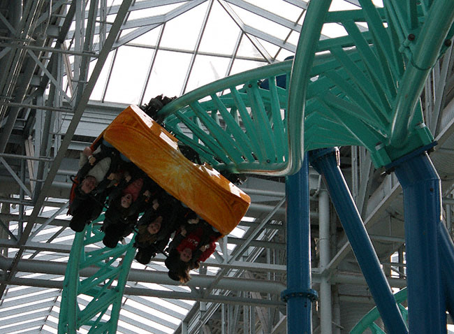 The Spongebob Squarepants Rock Bottom Plunge Rollercoaster at Nickelodeon Universe at the Mall of America, Bloomington, MN