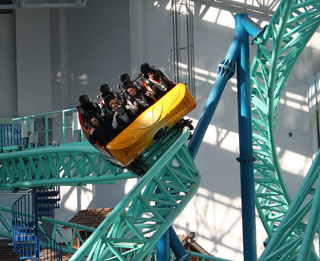 The Spongebob Squarepants Rock Bottom Plunge Rollercoaster at Nickelodeon Universe at the Mall of America, Bloomington, MN