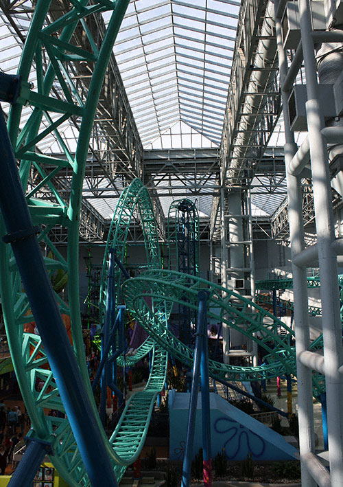 The Spongebob Squarepants Rock Bottom Plunge Rollercoaster at Nickelodeon Universe at the Mall of America, Bloomington, MN
