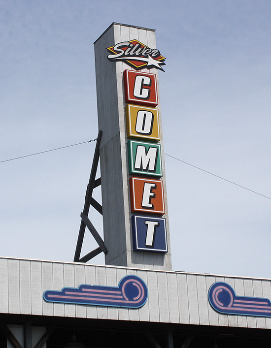 The Silver Comet Roller Coaster at Martin's Fantasy Island Amusement Park, Grand Island, New York