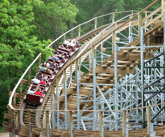 Hades Rollercoaster at Mt. Olympus Water & Theme Park, Wisconsin Dells, Wisconsin