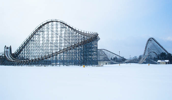 Hades Roller Coaster at Mount Olympus Theme & Water Park, Wisconsin Dells, Winter 2008