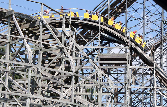 Cyclops Roller Coaster at Mount Olympus Water & Theme Park, Wisconsin Dells, Wisconsin