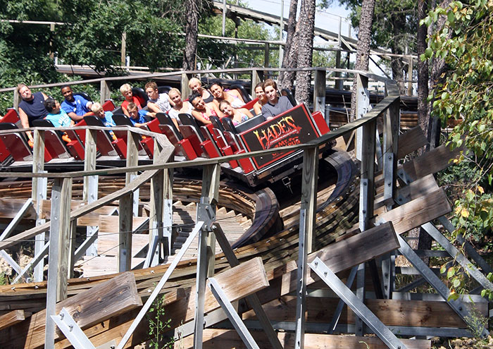 Hades Roller Coaster at Mount Olympus Water & Theme Park, Wisconsin Dells, Wisconsin