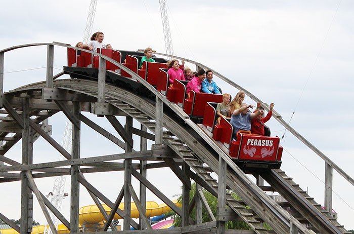The Pegasus Rollercoaster at Mount Olympus Water & Theme Park, Wisconsin Dells, Wisconsin