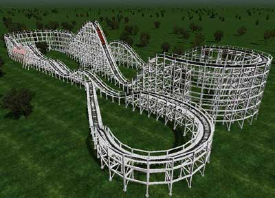 DandiLion Park Tailspin No Limits Defunct Rollercoaster