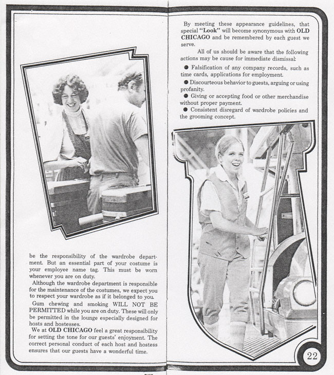 Old Chicago Shopping Mall & Amusement Park's Employee Manual