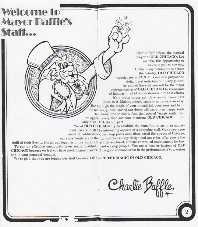 Old Chicago Shopping Mall & Amusement Park's Employee Manual