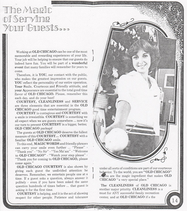 Old Chicago Shopping Mall & Amusement Park's Employee Manual