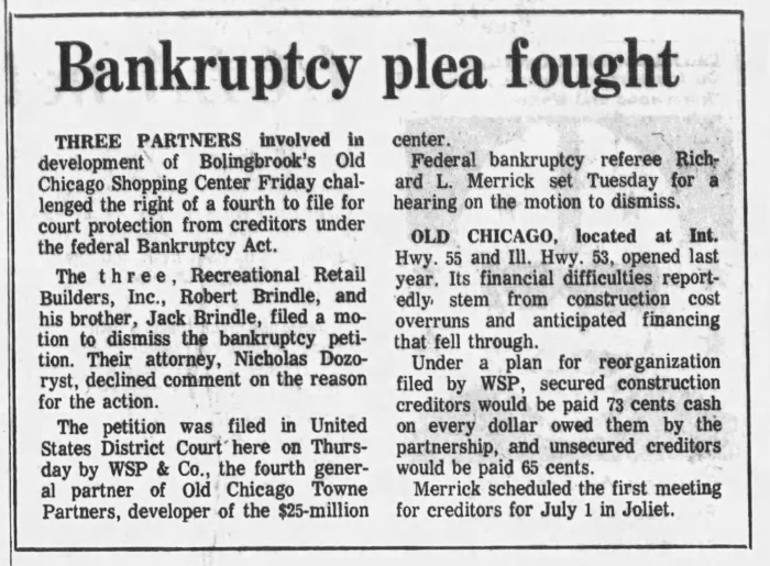 Old Chicago Shopping Center & Amusement Park, Bolingbrook Illinois