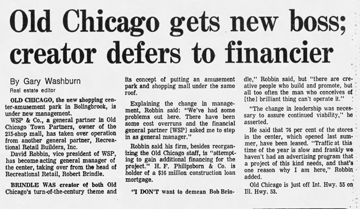 Old Chicago Shopping Center & Amusement Park, Bolingbrook Illinois