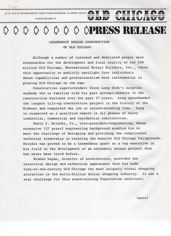 Old Chicago Shopping Center & Amusement Park, Bolingbrook Illinois