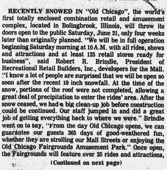 Old Chicago Shopping Center & Amusement Park, Bolingbrook Illinois