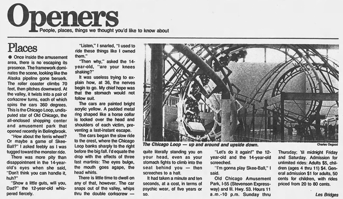 Old Chicago Shopping Center & Amusement Park, Bolingbrook Illinois