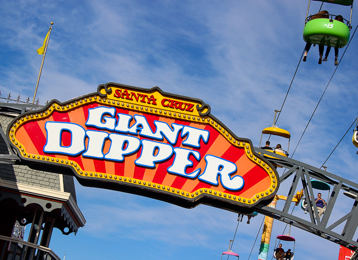 The Giant Dipper rollercoaster at Santa Cruz Beach Boardwalk, Santa Cruz, California