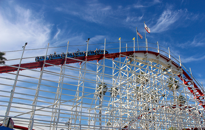 The Giant Dipper rollercoaster at Santa Cruz Beach Boardwalk, Santa Cruz, California