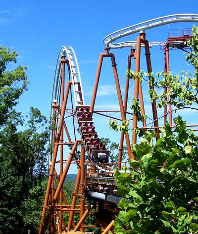 The Powder Keg rollercoaster at Silver Dollar City, Branson, MO