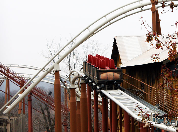 The Powder Keg Roller Coaster at Silver Dollar City, Branson, Missouri