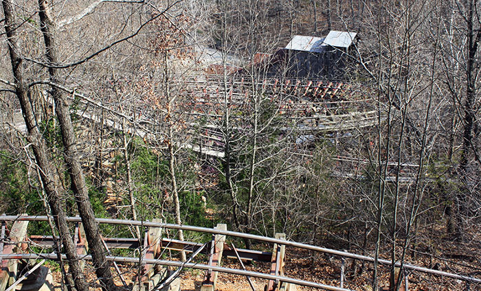 The Thunderation Roller Coaster at Silver Dollar City, Branson, Missouri