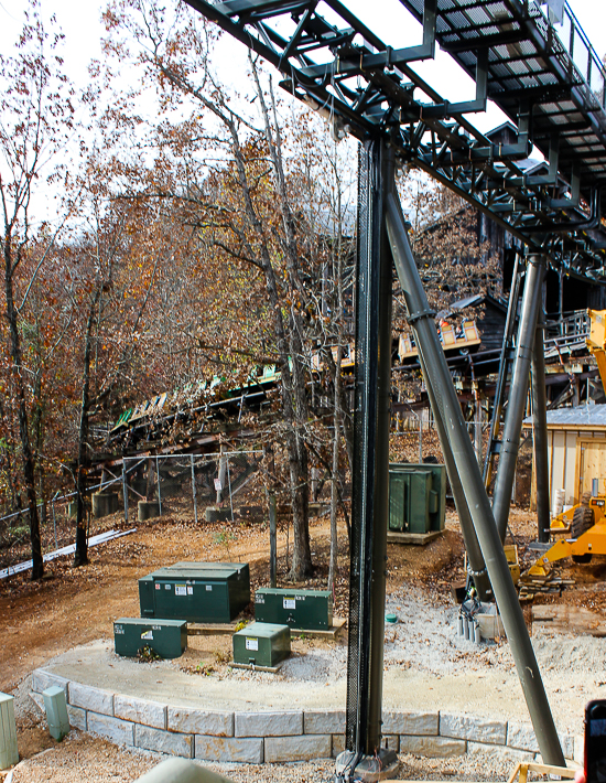 The New for 2018 Time Traveler Mack Launched Looping Spinning rollercoaster at Silver Dollar City, Branson, Missouri