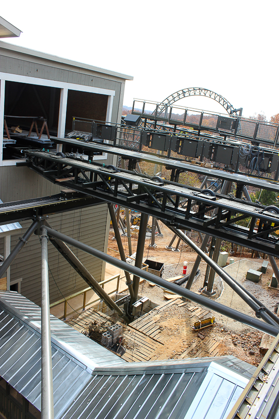 The New for 2018 Time Traveler Mack Launched Looping Spinning rollercoaster at Silver Dollar City, Branson, Missouri