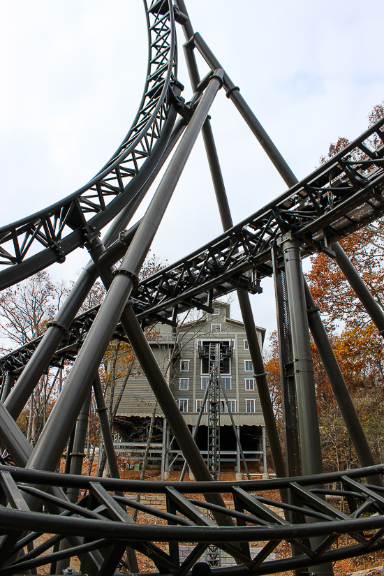 The New for 2018 Time Traveler Mack Launched Looping Spinning rollercoaster at Silver Dollar City, Branson, Missouri