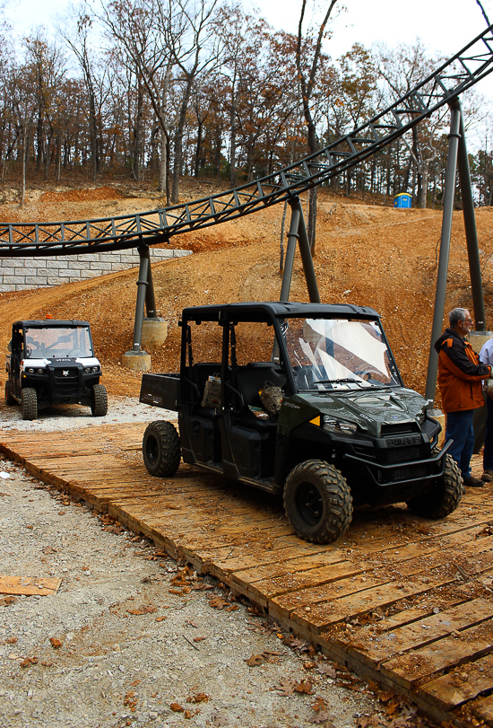The New for 2018 Time Traveler Mack Launched Looping Spinning rollercoaster at Silver Dollar City, Branson, Missouri