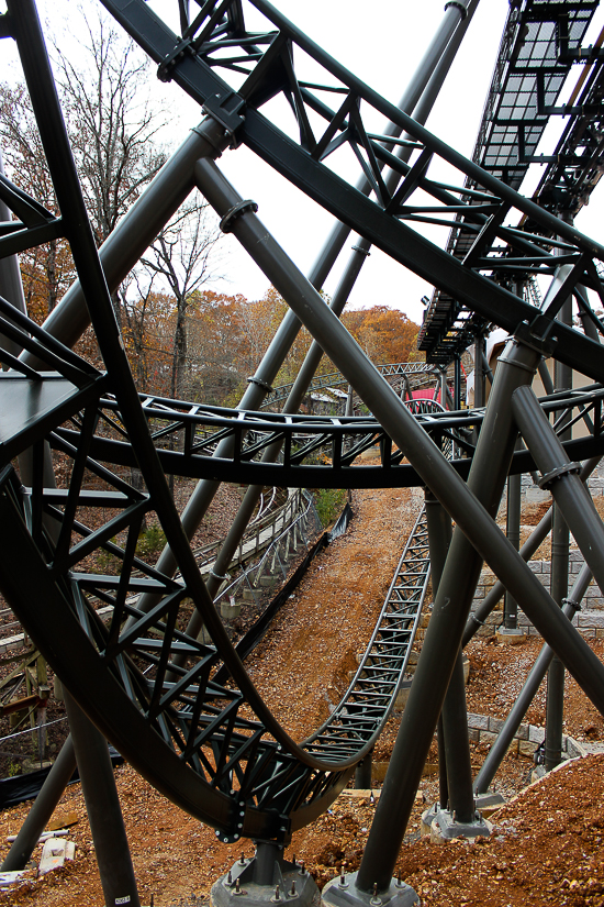 The New for 2018 Time Traveler Mack Launched Looping Spinning rollercoaster at Silver Dollar City, Branson, Missouri