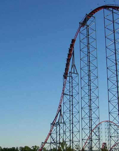 The Superman Ride Of Steel Rollercoaster At Six Flags America, Largo, MD
