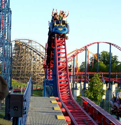 The Superman Ride Of Steel Rollercoaster At Six Flags America, Largo, MD
