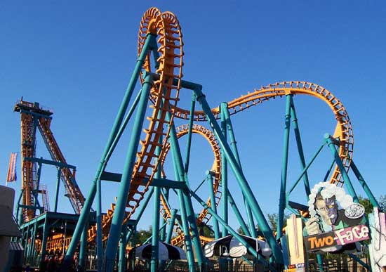 The Two Face Rollercoaster At Six Flags America, Largo, MD