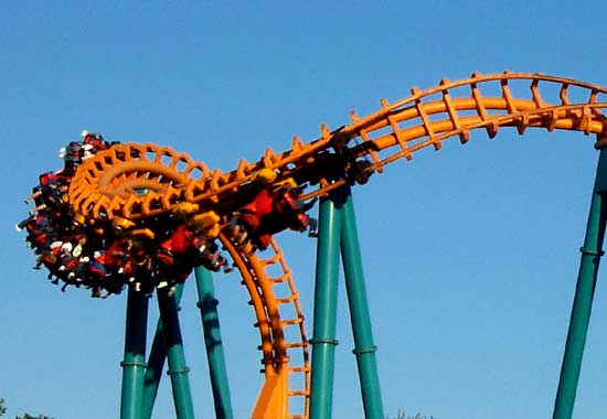The Two Face Rollercoaster At Six Flags America, Largo, MD