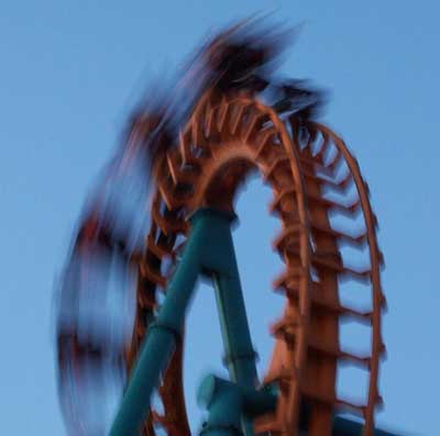 The Two Face Rollercoaster At Six Flags America, Largo, MD