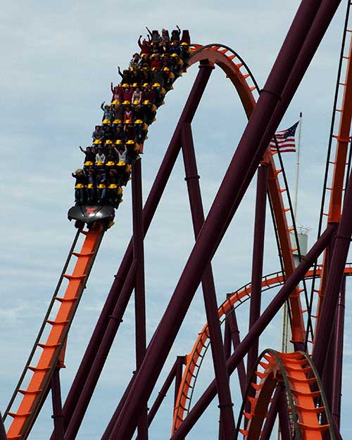 The Raging Bull Rollercoaster at Six Flags Great America, Gurnee, Illinois