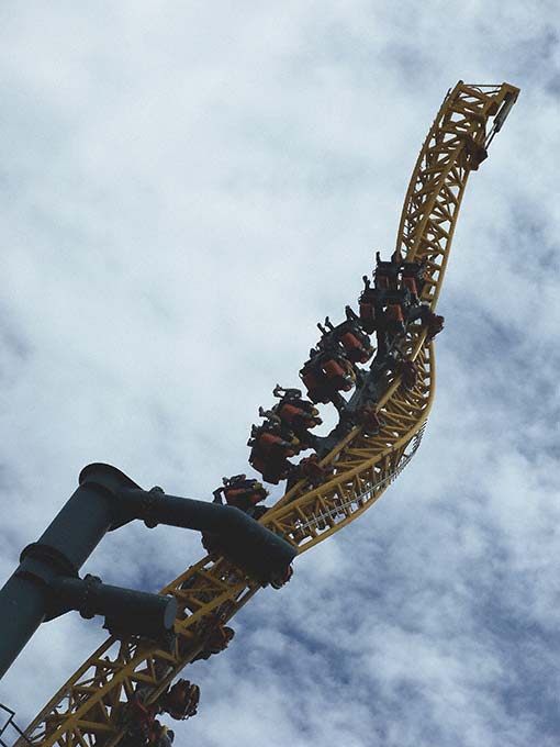 The Vertical Velocity Rolelrcoaster at Six Flags Great America, Gurnee, Illinois