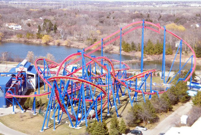 The Superman Roller Coaster at Six Flags Great America, Gurnee, Illinois